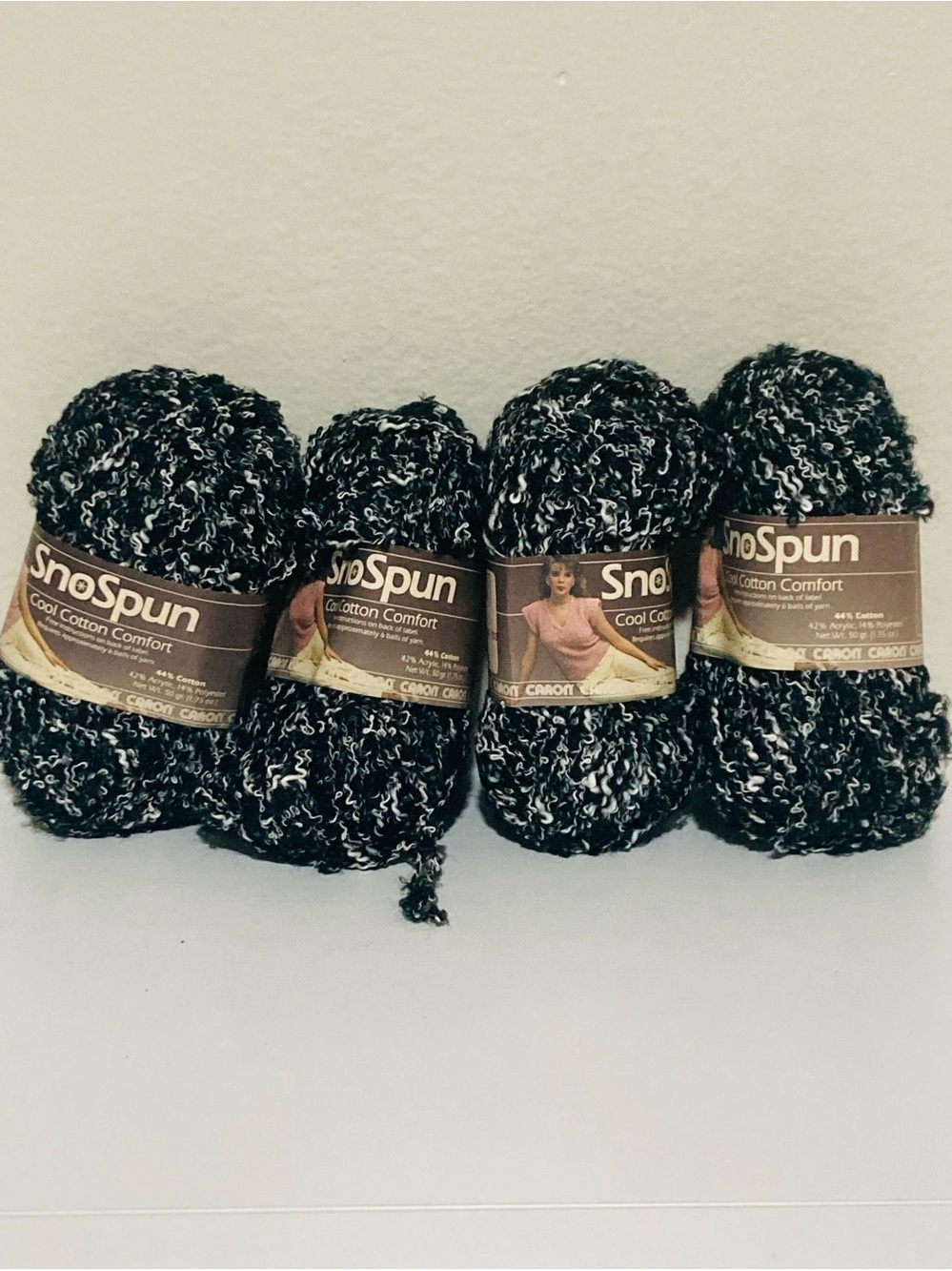 4 NWT SnoSpun Cool Cotton Comfort Yarn - 44% Cotton 42%‎ Acrylic 14% Polyester